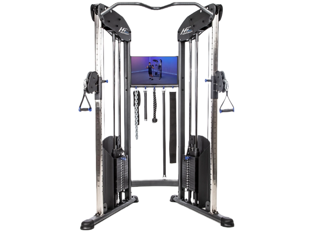 Interactive functional trainer dual pulley